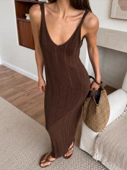 Trendix Knit Backless Dress For Women V Neck Slim Sleeveless Suspender Maxi Dress Vacation Sexy Beach Knitted Elegant Long Dress