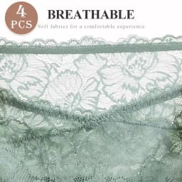 4pcs High Waisted Panties Ladies Jacquard Pattern Sexy Lace Hip Lifting & Shaping Skin Friendly & Soft Comfortable Cotton