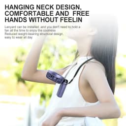 Mini Portable Handheld Fan Foldable Neck Hanging Fans 5 Speed USB Rechargeable Fan with Phone Stand and Display Screen 1800mAh