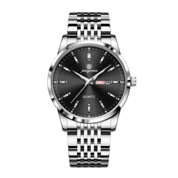 PAAZOMU Luxury Watch For Man Waterproof Luminous Date Week Stainless Steel Men Watch Casual Quartz Men's Watches Male Clock+box