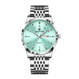PAAZOMU Luxury Watch For Man Waterproof Luminous Date Week Stainless Steel Men Watch Casual Quartz Men's Watches Male Clock+box