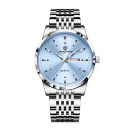 PAAZOMU Luxury Watch For Man Waterproof Luminous Date Week Stainless Steel Men Watch Casual Quartz Men's Watches Male Clock+box