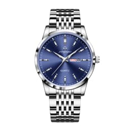 PAAZOMU Luxury Watch For Man Waterproof Luminous Date Week Stainless Steel Men Watch Casual Quartz Men's Watches Male Clock+box