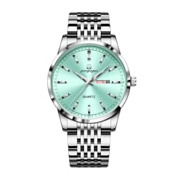 PAAZOMU Luxury Watch For Man Waterproof Luminous Date Week Stainless Steel Men Watch Casual Quartz Men's Watches Male Clock+box