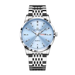 PAAZOMU Luxury Watch For Man Waterproof Luminous Date Week Stainless Steel Men Watch Casual Quartz Men's Watches Male Clock+box