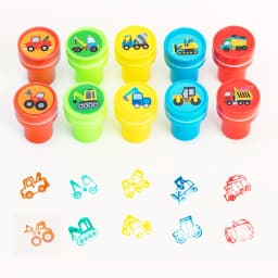 10/20/30 Pcs Construction Vehicle Stamps Classroom Reward Construction Vehicle Miniature Scrapbook Stamps Summer School Gift