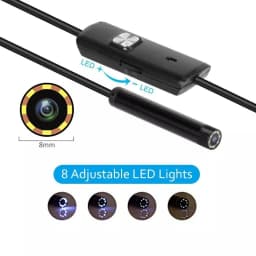 8mm Endoscope Camera 720P HD USB Endoscope With 8 LED 1/2/5/10M Flexible Cable Waterproof Inspection Borescope for Android PC
