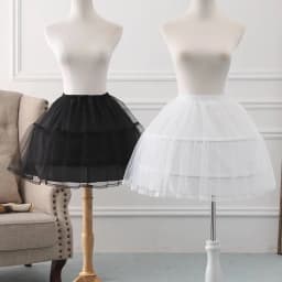 Girls Crinoline Petticoat with Hoop Under Skirt Short White Underskirt A-line Ball Gown Petticoats