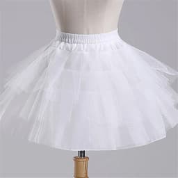 Girls Crinoline Petticoat with Hoop Under Skirt Short White Underskirt A-line Ball Gown Petticoats