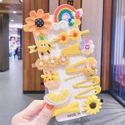 14pcs Set Of Hair Clips For Girls Cartoon Ice Cream Cute Children Hair Clips Fashion Accessories Children Candy Hair Clips
