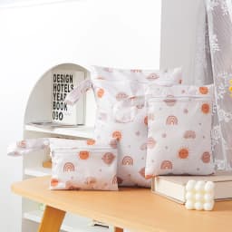 Elinfant 3PCS Portable Wet Dry Bag For Swimsuits,Waterproof Diaper Bags For Cloth Diapers,Washable Reusable Storage Bag