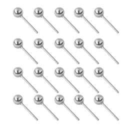 20pcs Stainless Steel Dia 4/5/6/8/10mm Stud Earrings Back Plug Ear Pins Ball Needles for DIY Jewelry Making Findings