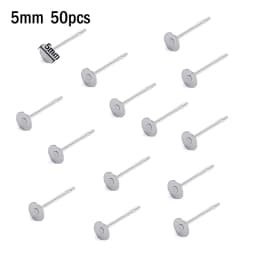 20pcs Stainless Steel Dia 4/5/6/8/10mm Stud Earrings Back Plug Ear Pins Ball Needles for DIY Jewelry Making Findings