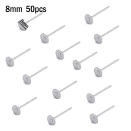 20pcs Stainless Steel Dia 4/5/6/8/10mm Stud Earrings Back Plug Ear Pins Ball Needles for DIY Jewelry Making Findings