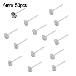 20pcs Stainless Steel Dia 4/5/6/8/10mm Stud Earrings Back Plug Ear Pins Ball Needles for DIY Jewelry Making Findings