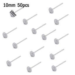 20pcs Stainless Steel Dia 4/5/6/8/10mm Stud Earrings Back Plug Ear Pins Ball Needles for DIY Jewelry Making Findings
