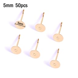 20pcs Stainless Steel Dia 4/5/6/8/10mm Stud Earrings Back Plug Ear Pins Ball Needles for DIY Jewelry Making Findings