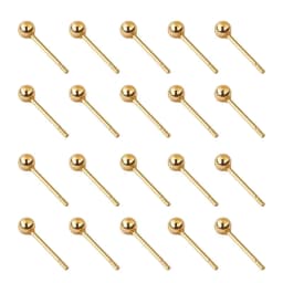 20pcs Stainless Steel Dia 4/5/6/8/10mm Stud Earrings Back Plug Ear Pins Ball Needles for DIY Jewelry Making Findings