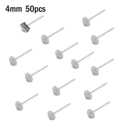 20pcs Stainless Steel Dia 4/5/6/8/10mm Stud Earrings Back Plug Ear Pins Ball Needles for DIY Jewelry Making Findings