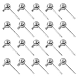 20pcs Stainless Steel Dia 4/5/6/8/10mm Stud Earrings Back Plug Ear Pins Ball Needles for DIY Jewelry Making Findings