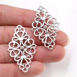 41x25mm 10pcs Antique Bronze and Antique Silver Plated Flower Style Connector Handmade Charms Pendant:DIY for bracelet necklace