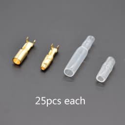 100pcs/25set Car Auto Motorcycle Bullet Terminals 4mm Male Female Wire Bullet Crimp Connectors Terminal With Insulation Sheath