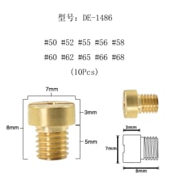 ZSDTRP Carburetor Idle Main jet For PHBG Carburetor Jets For Dellorto PHBG Carb Main Injector Dellort 1486 Idle Pilot Main Jet