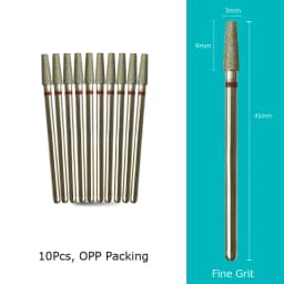 HYTOOS 10pcs/Set Nail Drill Bits Diamond Cutters for Manicure Cuticle Burr Milling Cutter for Pedicure Nails Accessories Tools
