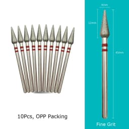 HYTOOS 10pcs/Set Nail Drill Bits Diamond Cutters for Manicure Cuticle Burr Milling Cutter for Pedicure Nails Accessories Tools