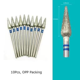 HYTOOS 10pcs/Set Nail Drill Bits Diamond Cutters for Manicure Cuticle Burr Milling Cutter for Pedicure Nails Accessories Tools