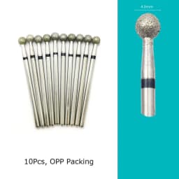 HYTOOS 10pcs/Set Nail Drill Bits Diamond Cutters for Manicure Cuticle Burr Milling Cutter for Pedicure Nails Accessories Tools