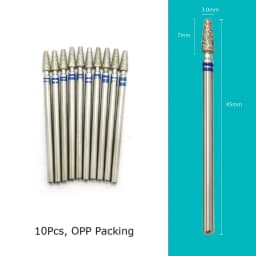 HYTOOS 10pcs/Set Nail Drill Bits Diamond Cutters for Manicure Cuticle Burr Milling Cutter for Pedicure Nails Accessories Tools