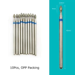 HYTOOS 10pcs/Set Nail Drill Bits Diamond Cutters for Manicure Cuticle Burr Milling Cutter for Pedicure Nails Accessories Tools