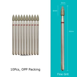 HYTOOS 10pcs/Set Nail Drill Bits Diamond Cutters for Manicure Cuticle Burr Milling Cutter for Pedicure Nails Accessories Tools