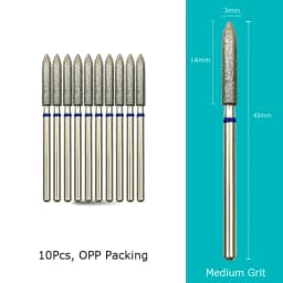 HYTOOS 10pcs/Set Nail Drill Bits Diamond Cutters for Manicure Cuticle Burr Milling Cutter for Pedicure Nails Accessories Tools