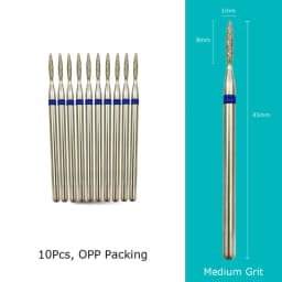 HYTOOS 10pcs/Set Nail Drill Bits Diamond Cutters for Manicure Cuticle Burr Milling Cutter for Pedicure Nails Accessories Tools