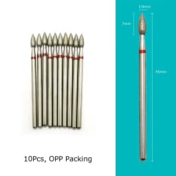 HYTOOS 10pcs/Set Nail Drill Bits Diamond Cutters for Manicure Cuticle Burr Milling Cutter for Pedicure Nails Accessories Tools