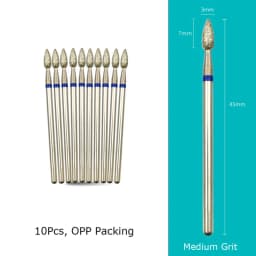 HYTOOS 10pcs/Set Nail Drill Bits Diamond Cutters for Manicure Cuticle Burr Milling Cutter for Pedicure Nails Accessories Tools