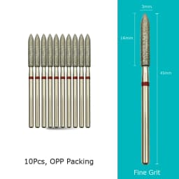 HYTOOS 10pcs/Set Nail Drill Bits Diamond Cutters for Manicure Cuticle Burr Milling Cutter for Pedicure Nails Accessories Tools