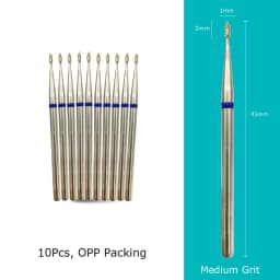 HYTOOS 10pcs/Set Nail Drill Bits Diamond Cutters for Manicure Cuticle Burr Milling Cutter for Pedicure Nails Accessories Tools