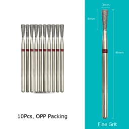 HYTOOS 10pcs/Set Nail Drill Bits Diamond Cutters for Manicure Cuticle Burr Milling Cutter for Pedicure Nails Accessories Tools
