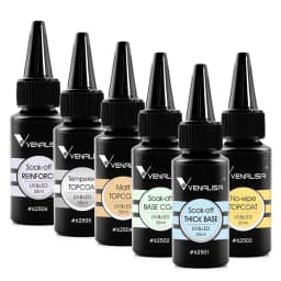 Venalisa Refillment 30ml TPO FREE Nail Art Soak Off UV/LED No Wipe Top Coat Base Coat Builder Nail Gel Matt Tempered TopCoat