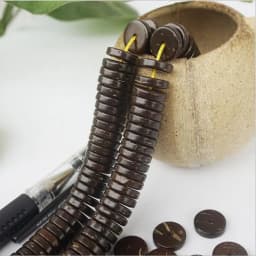 100-150pcs 4 6 8 10 12 14 mm Natural Wood Coconut Shell Beads Flat Round Rondelle Spacer Bead for DIY Jewelry Making Findings