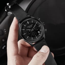 Hannah Martin Brand Men Watch Multifunctional Timing Dial Casual Sports Leather Original Quartz Movement Business Watch for Men