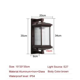Outdoor Wall Lamp Metal Waterproof Outside Wall Lights AC90-260V Exterior Wall Lighting for Hotel Villa Big Porch Garden Gate