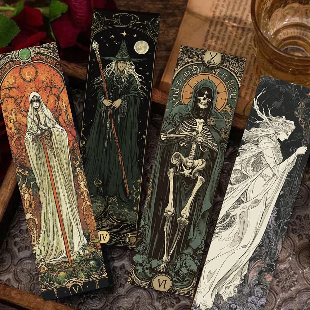30/60PCS Creative Gothic style Dark Wizard Bookmarks High Beauty Cards Creative Reading Books Tags Annotated DIY Bookmarks