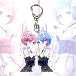 Re:Life in A Different World From Zero Ram Rem Cute Keychain Emilia Beatrice Keyring Natsuki Subaru Bag Tag Cos Baji Accessory