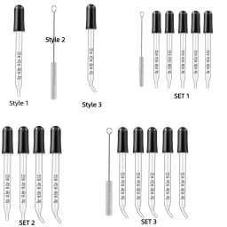 5Pcs Calibrated Thick Glass Straight-Tip Eye Dropper Clear Pipettes Dropper Medicine Dropping Pipettes Essential Oils Laboratory