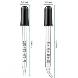 5Pcs Calibrated Thick Glass Straight-Tip Eye Dropper Clear Pipettes Dropper Medicine Dropping Pipettes Essential Oils Laboratory