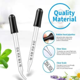 5Pcs Calibrated Thick Glass Straight-Tip Eye Dropper Clear Pipettes Dropper Medicine Dropping Pipettes Essential Oils Laboratory